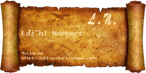 Lőbl Norbert névjegykártya